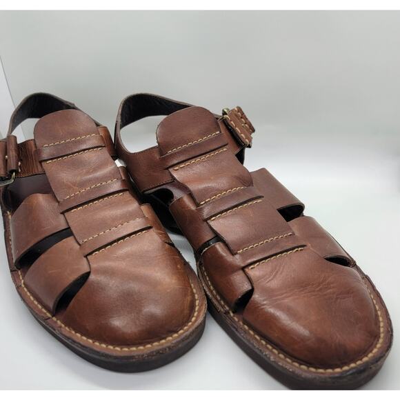 H.S. Trask Men 11M Covered‑Toe Leather Sandals Adjustable Straps Style 2072‑7 - Picture 1 of 16